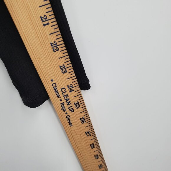 Free People Ribbed Long Sleeve V Neck Bodysuit Women Size Small Petite Black - Picture 12 of 13